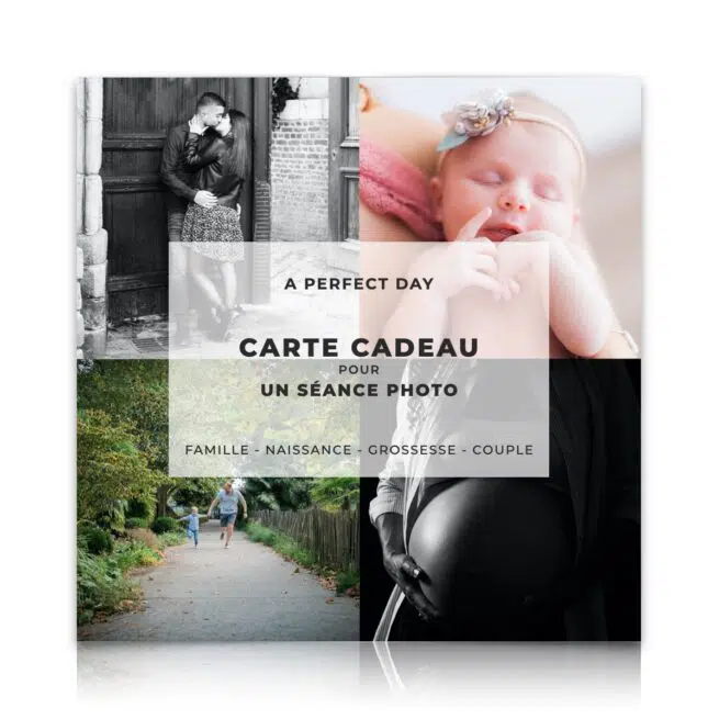 carte cadeau pour une séance photo famille, naissance, couple ou grossesse