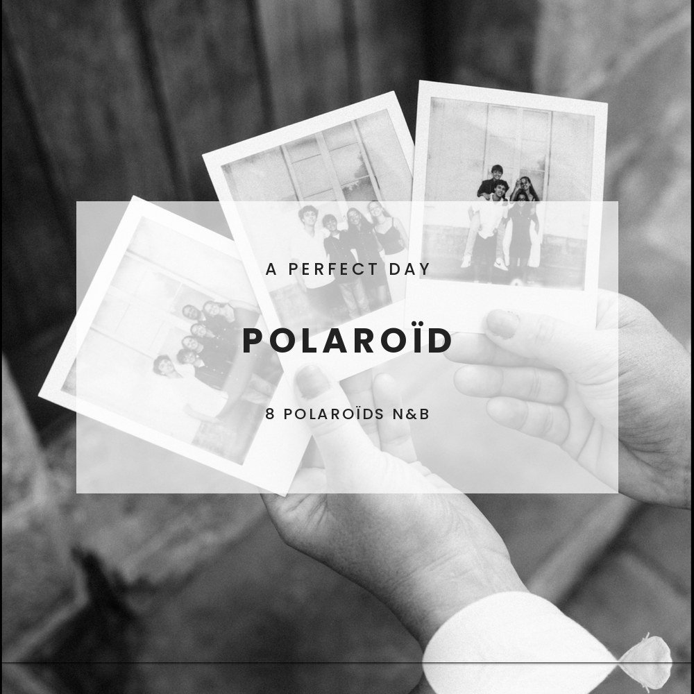 Option polaroïd : 8 polaroïds noir et blanc en plus de la séance photo